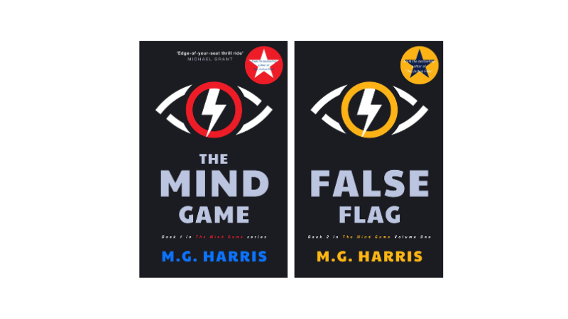 Click for links to M. G. Harris's new spy mystery thrillers - The Mind Game